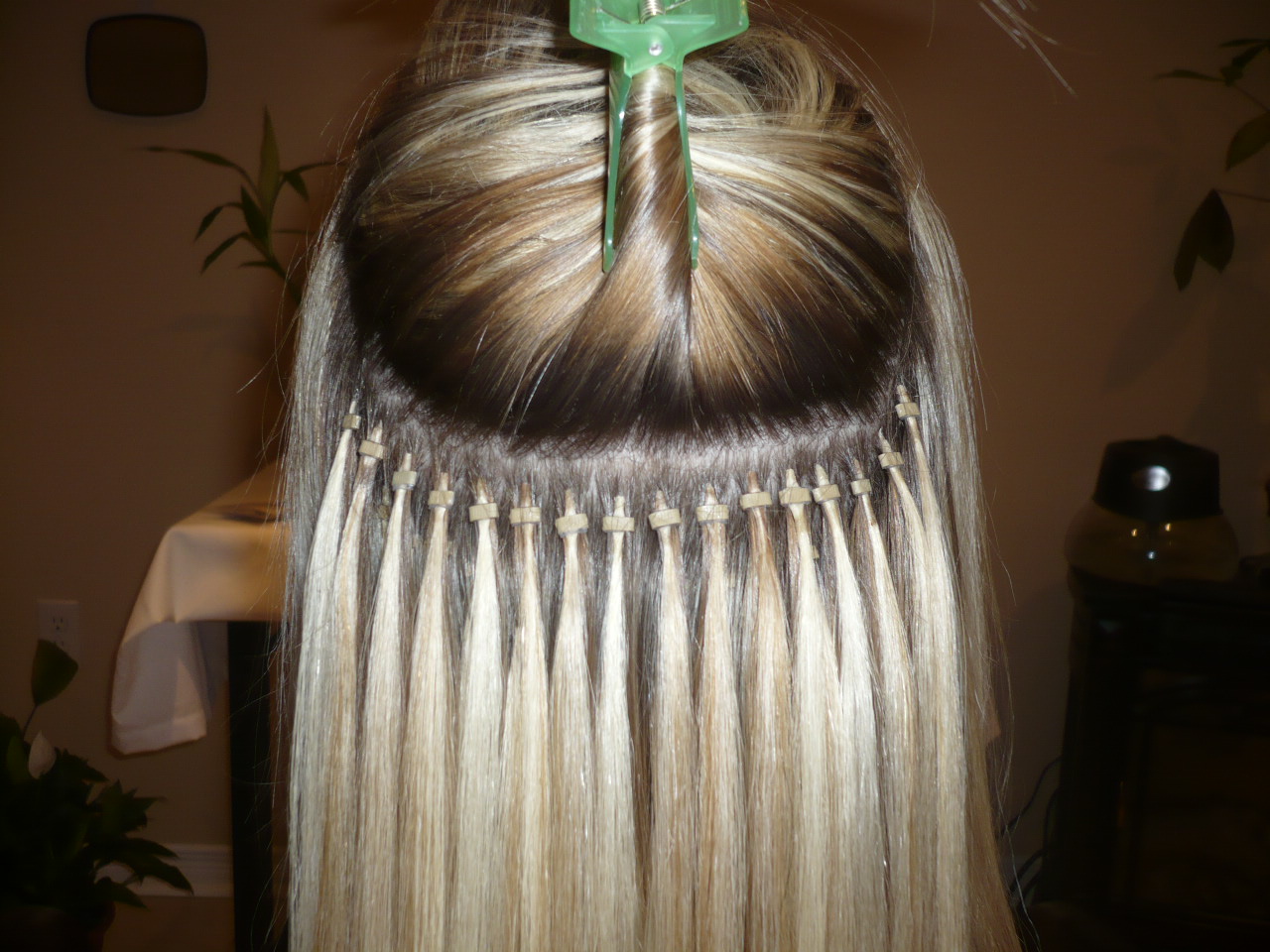 5. "Blonde Micro Bead Hair Extensions for Bridal Hair" - wide 1